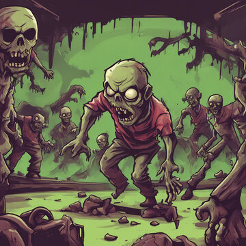 zombie game background illustration