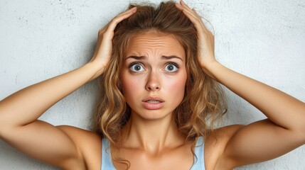 Obraz premium Stressed young woman suffering from insomnia