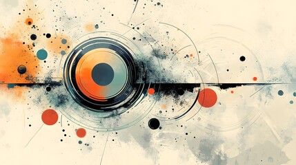 Obraz premium Abstract contemporary art for modern business, blending graphic elements of success and teamwork. Ideal for office posters, technology ads, and research presentations.