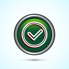 Warranty icon design, Warranty badge, Approval icon sign, Green Color Round Button Design