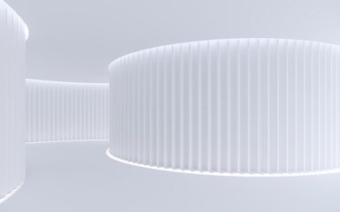 Empty  white space interior with sunlight and shadow, 3d rendering