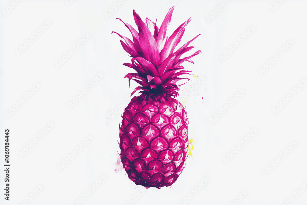 Poster pink pineapple is the main focus of the image. the pink color of the pineapple creates a vibrant and