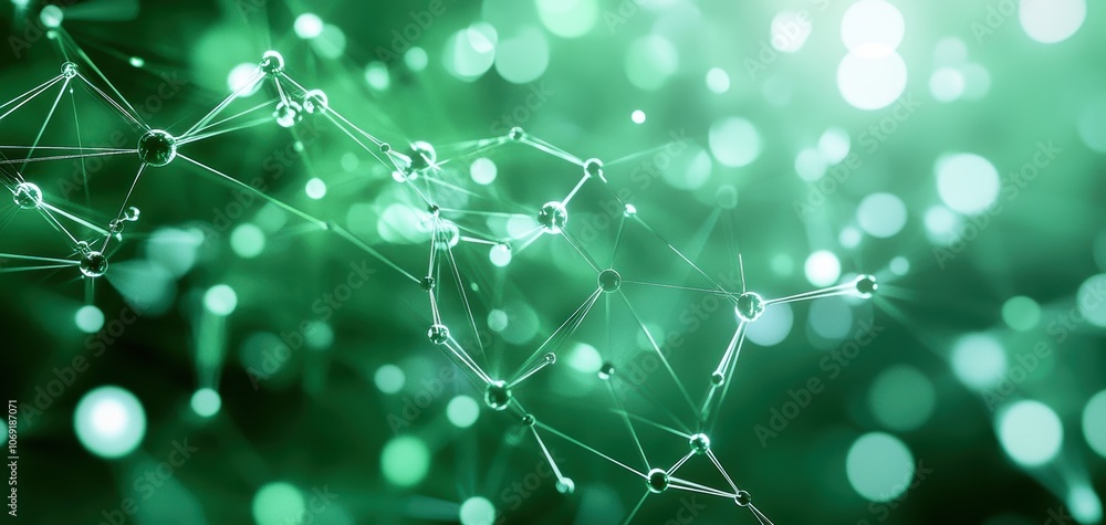 Aufkleber exploring futuristic technology with green and white digital design elements. generative ai