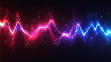 Abstract visual of colorful wave patterns representing energy or sound.