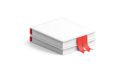 3d book icon with red bookmark in realistic style, hardcover book, the concept of learning or gaining knowledge, vector illustration isolated on white background