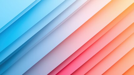 Obraz premium Diagonal pastel-colored paper layers in blue, pink, and orange tones