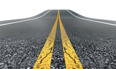 Fototapeta premium PNG Empty road 3d render with lines highway backgrounds asphalt.