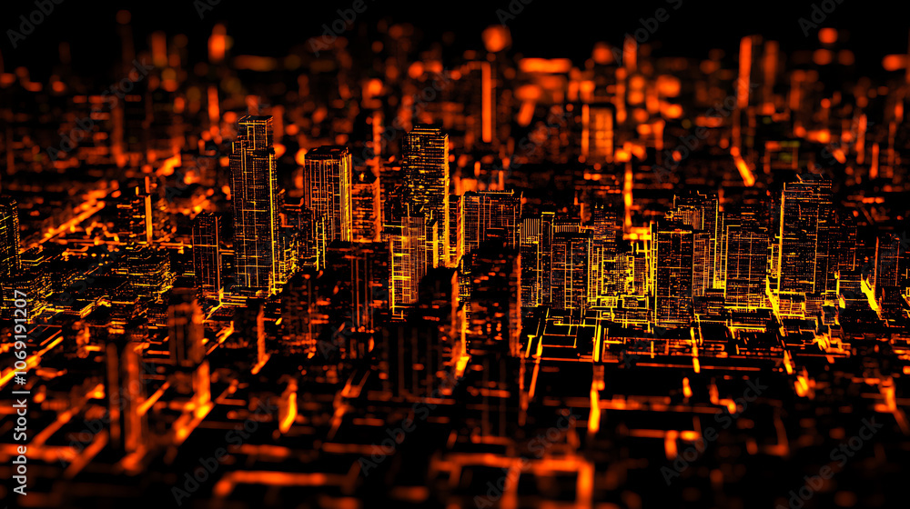 Poster 4k tech city light displacement map texture for 3d modelling