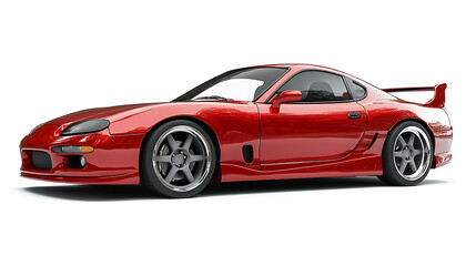 Generic red sport unbranded car isolated on a white background