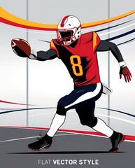 Obraz premium Dynamic Vector Illustration of a Football Player Running with the Ball