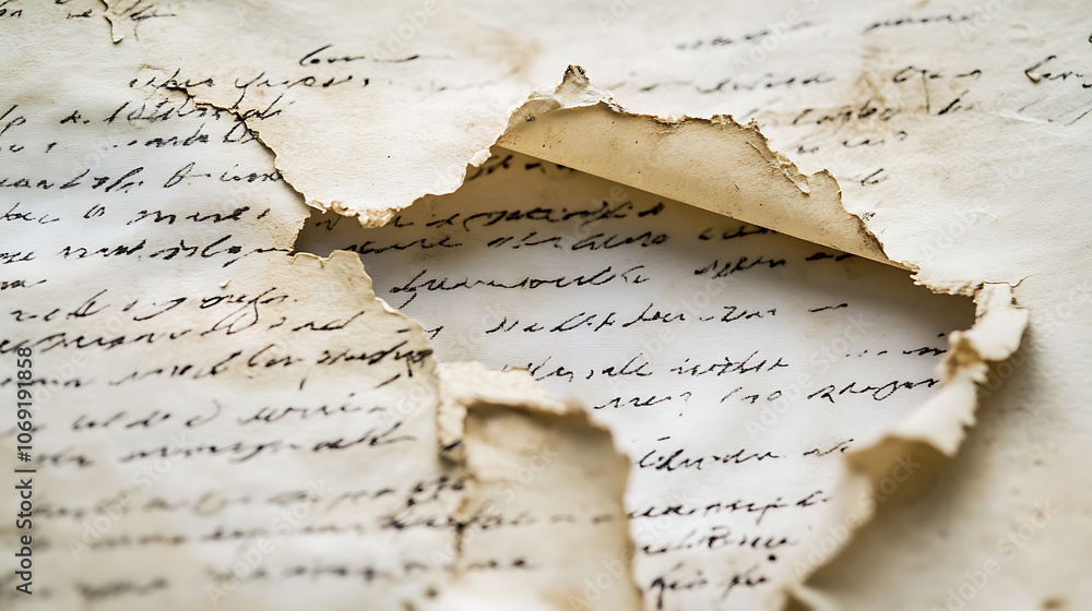 Poster appendix word written under torn paper