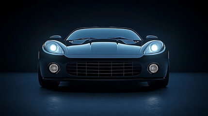 Fototapeta premium Front view of a generic and brandless red modern sport car