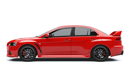 Obraz premium Generic red sport unbranded car isolated on a white background