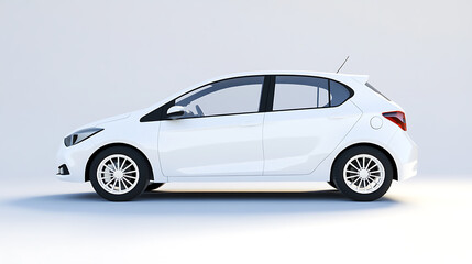 Fototapeta premium Generic unbranded white city car