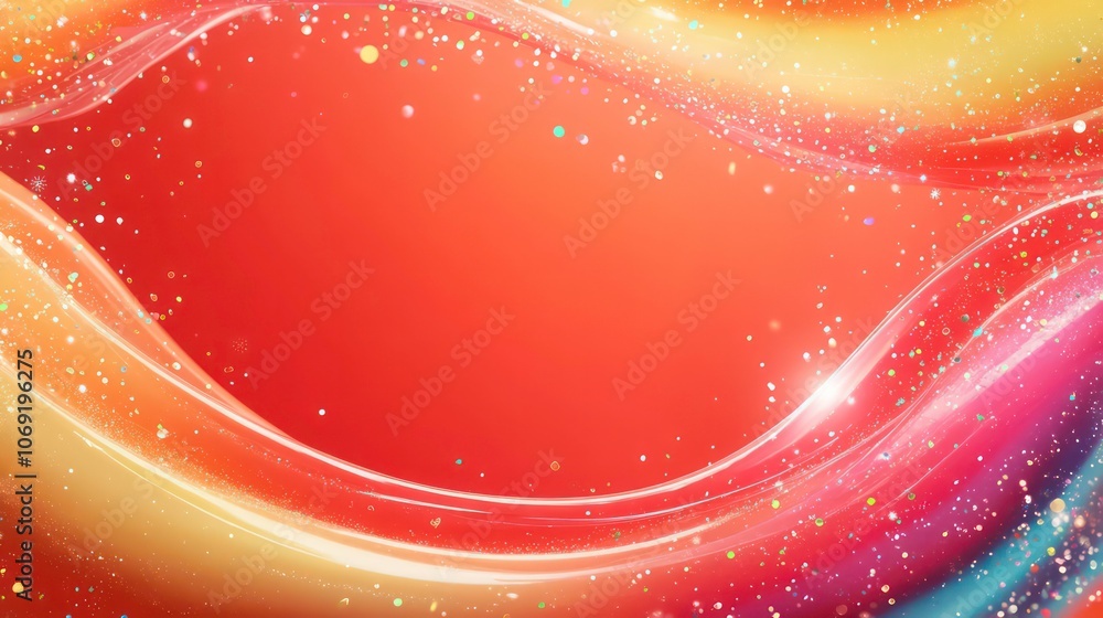 Poster a vibrant abstract background with flowing lines and sparkling elements, perfect for design use.