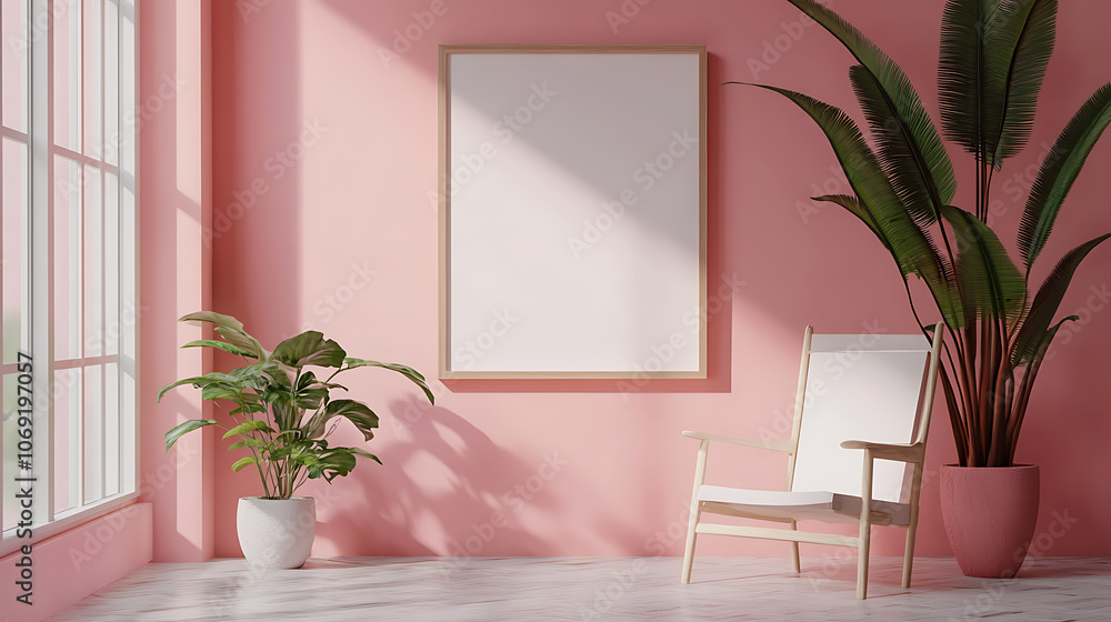 Poster Mockup of a frame in an empty room