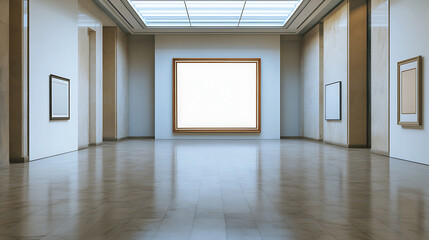 Obraz premium Mockup of a frame in an empty room