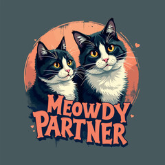 vintage retro cat t shirt design