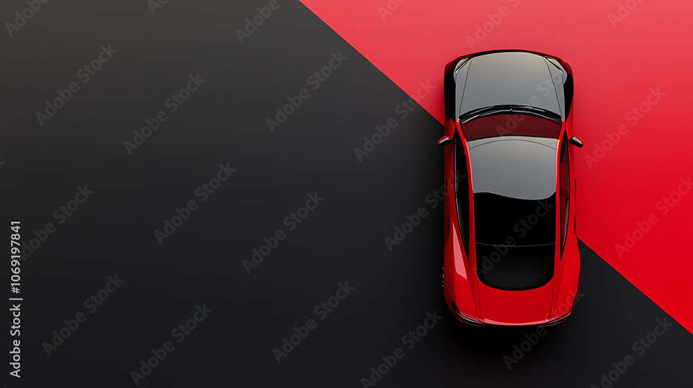 Aufkleber red and black generic brandless car on a black and red background