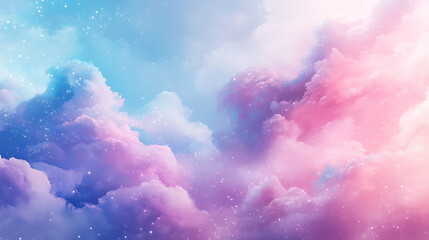 Dreamy Pastel Cloud Background in Pink and Blue Tones