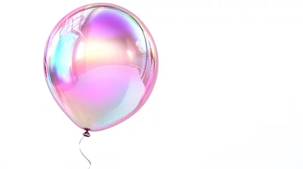 Fototapeten Shiny iridescent balloon against white background © Anton