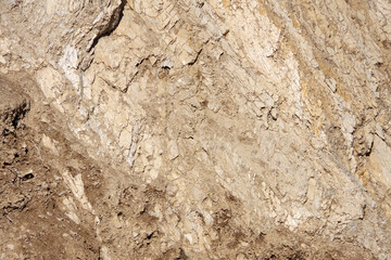 Close-up a sandstone bluff at the California coast
