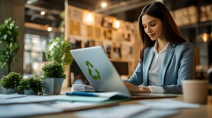 Fototapeta premium Eco-friendly business committed to recycling, reducing, and reusing practices
