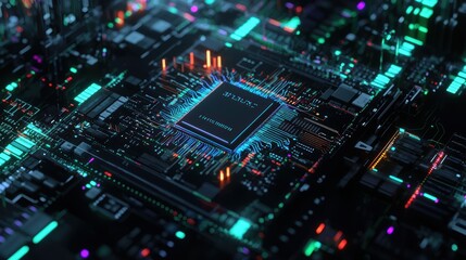 Fototapeta premium The symbolic significance of circuit boards and microchips in the technology sector