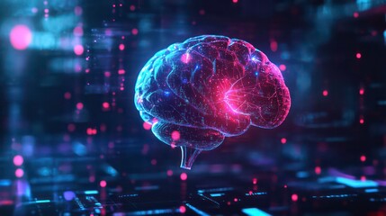 Neural network illustration. Big data and cybersecurity. technology background. Global database and artificial intelligence.