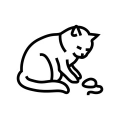 toy mouse cat breeding line icon vector. toy mouse cat breeding sign. isolated contour symbol black illustration