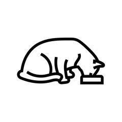 food bowl cat breeding line icon vector. food bowl cat breeding sign. isolated contour symbol black illustration