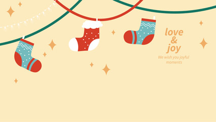 Festive Elegant Christmas Greetings Card with Decorations