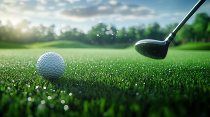 Golfers perfect their swing technique on the green