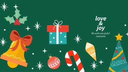 Festive Christmas Greeting with Colorful Cheerful Holiday Design