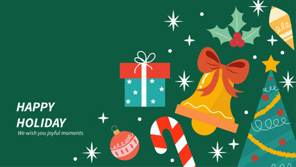 Festive Holiday Greeting Card With Christmas Design