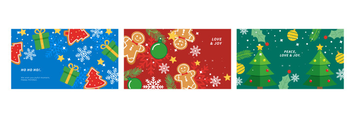 Festive Christmas Banners Featuring Christmas Element Design