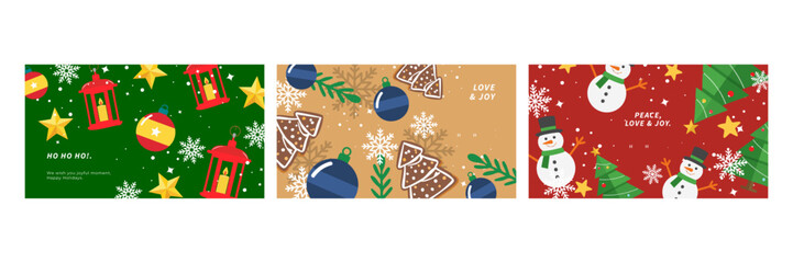 Festive Christmas Banners Featuring Christmas Element Design
