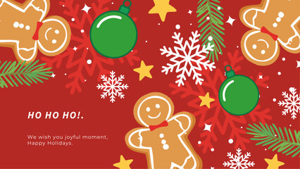 Festive Christmas With Joyful Holiday Message Card