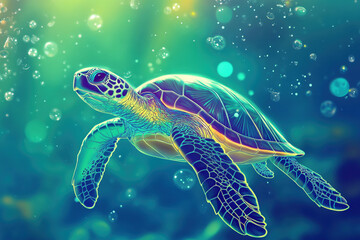 Fototapeta premium sea turtle swimming