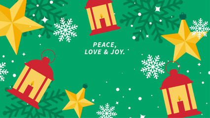 Colorful Christmas Card with Modern Design Illustration