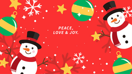 Festive Elegant Christmas Greetings Card with Decorations