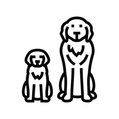 puppy mother line icon vector. puppy mother sign. isolated contour symbol black illustration