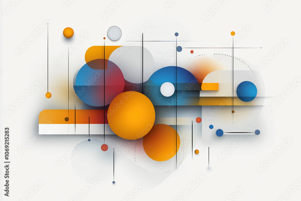 Aufkleber vibrant geometric shapes create an abstract design on a light backdrop