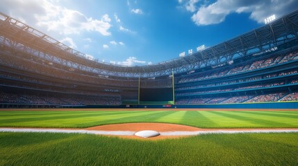 Fototapeta premium Explore the excitement of baseball in a stunning stadium setting