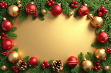 gold christmas decoration background with empty space	