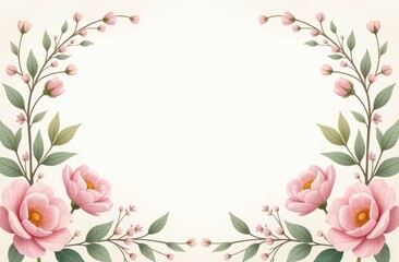 Beautiful Wedding Invitation with spring Flowers, without Text, empty Space, pastel colours