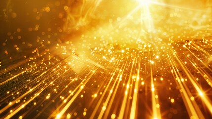 Fototapeta premium A glowing gold lens flare texture background with bright light streaks