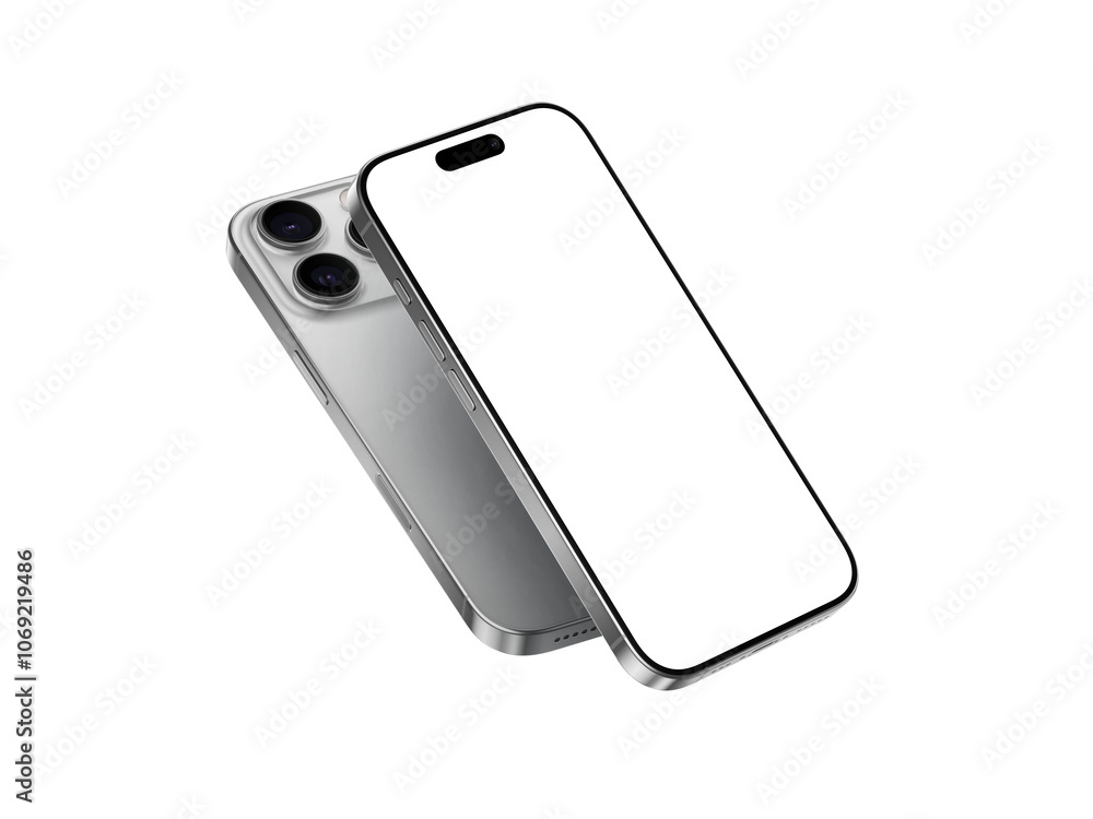 Aufkleber high quality realistic 3d render smartphone ui ux screen mockup with transparent png