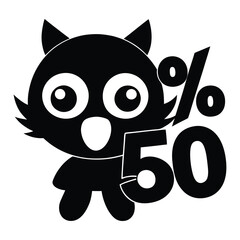 50 Percent Off Lebel or price tag vector illustration