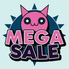 Mega Sale offer tag vector illustration